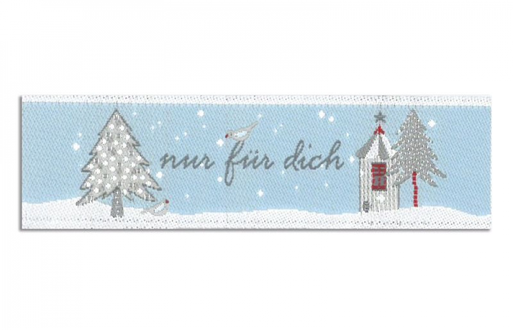 Webetikett / Patch / Flicken Winterlandschaft "Nur für dich" von acufactum